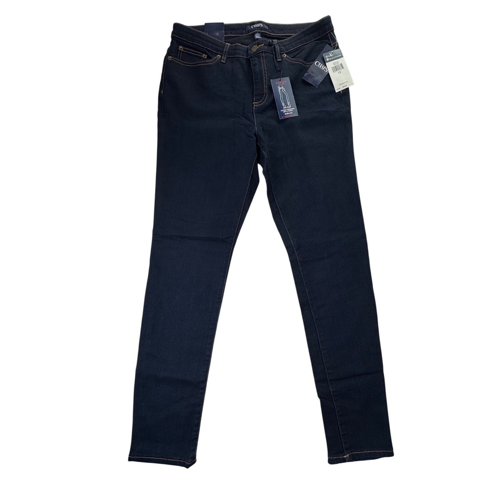 Chaps Madden Slim Jeans Womens 12 Dark Rinse Mid Rise Slimming Fit NWT